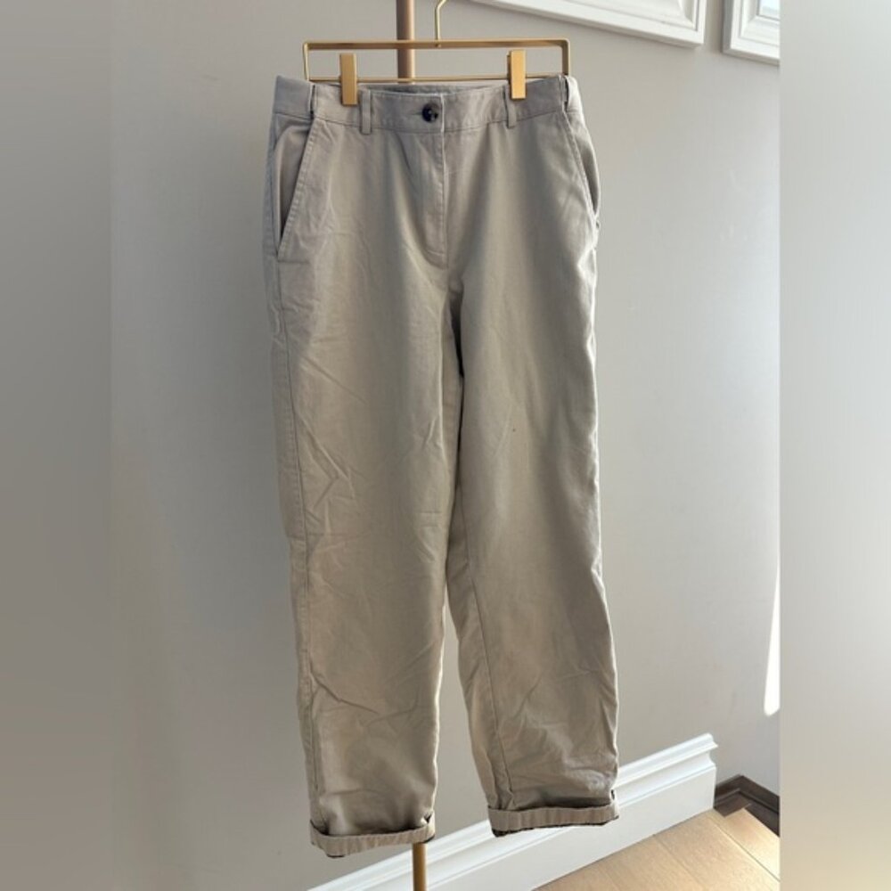 L.L.Bean Flannel-Lined Khaki Pants Women's 6 Straight Leg Winter